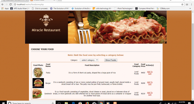 online restaurant site using php 1 - Online Restaurant Site Using PHP - Free Source Code