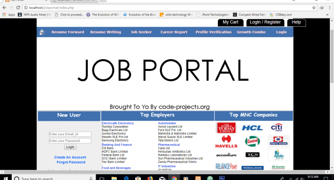 job portal using php 1 - Job Seeker Portal Using PHP - Free Source Code