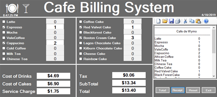 Cafe Billing System in C - CAFE BILLING SYSTEM IN C# WITH SOURCE CODE