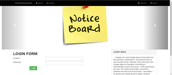 Screenshot 11550000000000 - Online Notice Board Using PHP With Source Code
