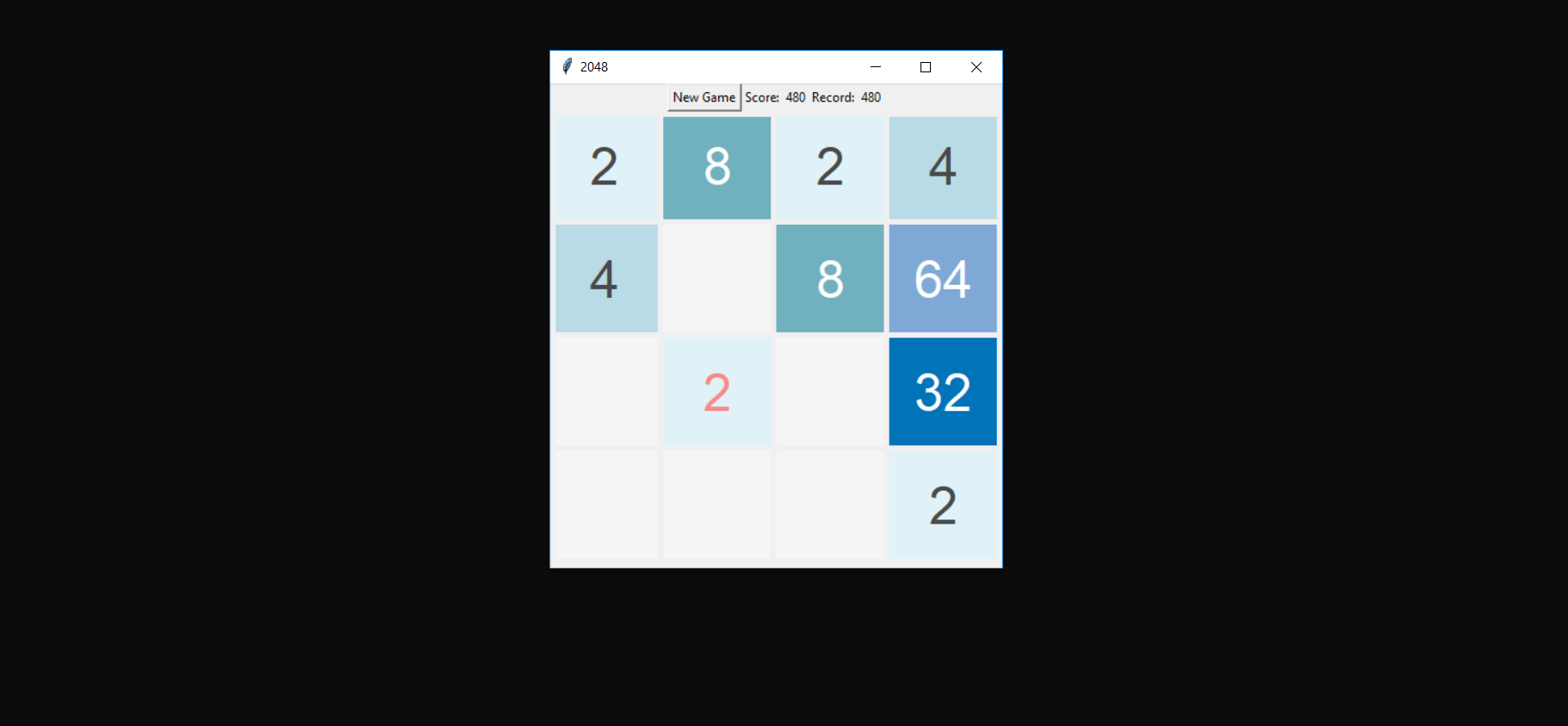 Screenshot 118 - SIMPLE 2048 GAME IN PYTHON WITH SOURCE CODE