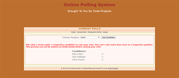 Screenshot 120800000000 - ONLINE POLLING USING PHP WITH SOURCE CODE