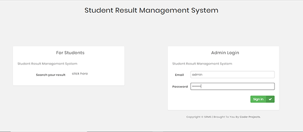 Screenshot 146100000000000 - STUDENT RESULT MANAGEMENT SYSTEM USING PHP WITH SOURCE CODE