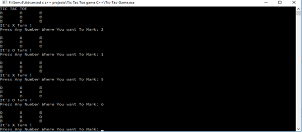 Screenshot 189100000 - TIC-TAC-TOE GAME IN C++ WITH SOURCE CODE