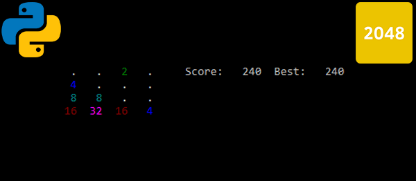 Screenshot 2048gamepython - 2048 GAME IN PYTHON WITH SOURCE CODE