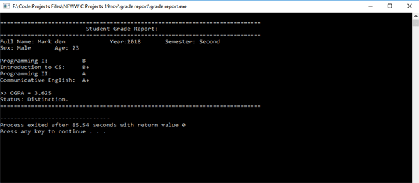 Screenshot 2209000 - STUDENT GRADE REPORT SYSTEM IN C++ WITH SOURCE CODE