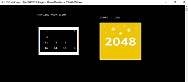 Screenshot 2706000 - 2048 GAME IN C PROGRAMMING WITH SOURCE CODE
