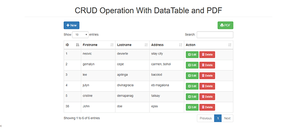 Screenshot 3249000 - CRUD OPERATION WITH DATATABLE AND PDF IN PHP WITH SOURCE CODE