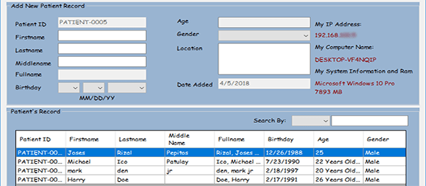 Screenshot 3341000 - PATIENT RECORD MANAGEMENT SYSTEM IN VB.NET WITH SOURCE CODE