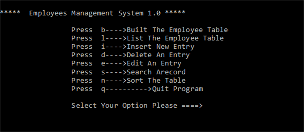 Screenshot 41 1 1 - EMPLOYEE MANAGEMENT SYSTEM (VERSION 1.0) IN C++ WITH SOURCE CODE