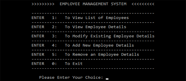 Screenshot 4293000 - EMPLOYEE MANAGEMENT SYSTEM IN C++ WITH SOURCE CODE