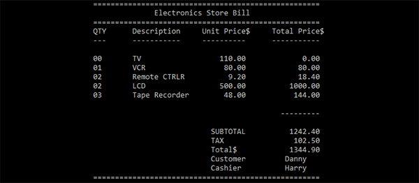 Screenshot 4529000 - Electronics Store Billing System In C Programming With Source Code