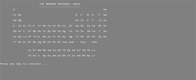 Screenshot 699 1 - Periodic Table In C++ With Source Code