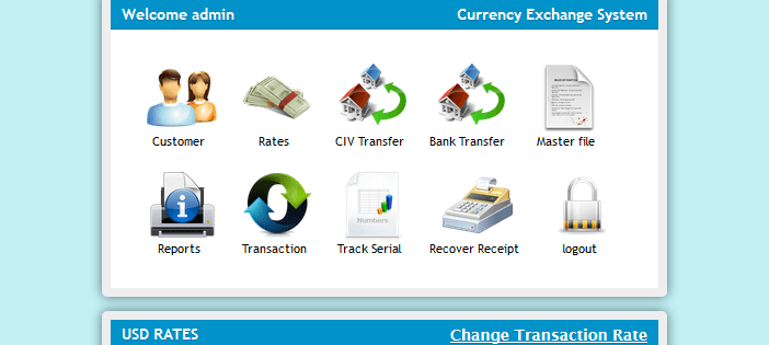 Screenshot CurrencyExchangeSystemPHP - CURRENCY EXCHANGE SYSTEM IN PHP WITH SOURCE CODE