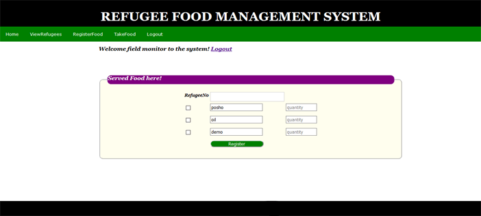 Screenshot RefugeeFoodManagementSystemPHP - REFUGEE FOOD MANAGEMENT SYSTEM IN PHP WITH SOURCE CODE