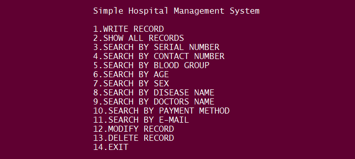 Screenshot SimpleHospitalManagementSystemPython - SIMPLE HOSPITAL MANAGEMENT SYSTEM IN PYTHON WITH SOURCE CODE
