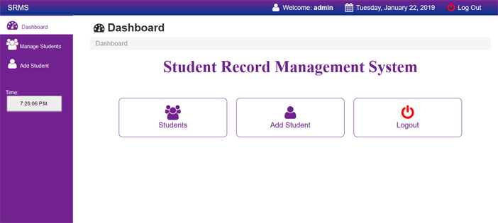Screenshot StudentRecordManagementSystemPHP - STUDENT RECORD MANAGEMENT SYSTEM IN PHP WITH SOURCE CODE