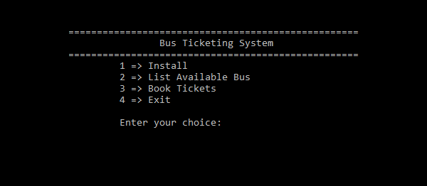 Screenshot busTicketingC - Bus Ticketing System In C++ With Source Code