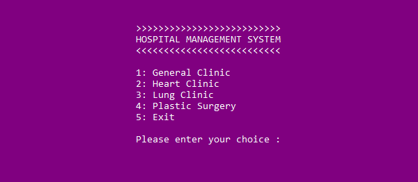 Screenshot hospitalManagementC - Hospital Management System In C++ With Source Code