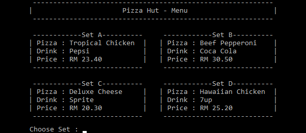 Screenshot pizzaordering - PIZZA ORDERING SYSTEM IN C++ WITH SOURCE CODE