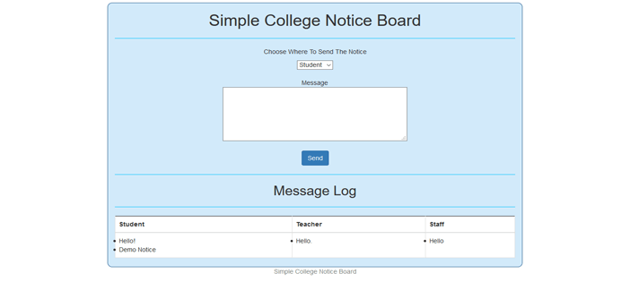Screenshot simpleCollegeNoticeBoardPHP - SIMPLE COLLEGE NOTICE BOARD IN PHP WITH SOURCE CODE