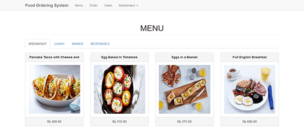 Screenshot simpleFoodOrderingPHP - Simple Food Ordering System In PHP With Source Code