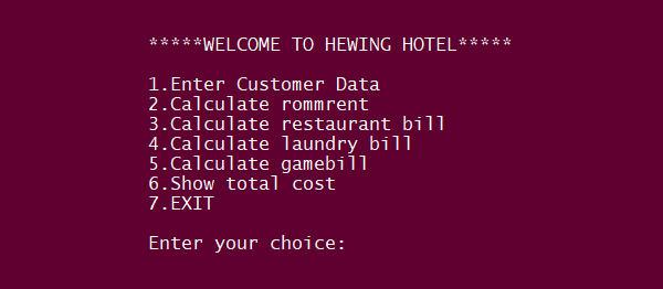 Screenshot simpleHotelManagementPython - Simple Hotel Management System In PYTHON With Source Code