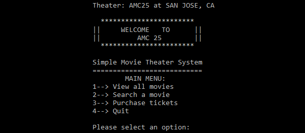 Screenshot simpleMovieTheaterSystem - Simple Movie Theater System In C++ With Source Code