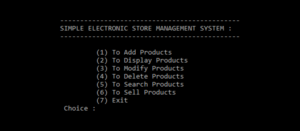 Screenshot simpleelectronic 300x131 - Simple Electronic Store Management System In C++ With Source Code