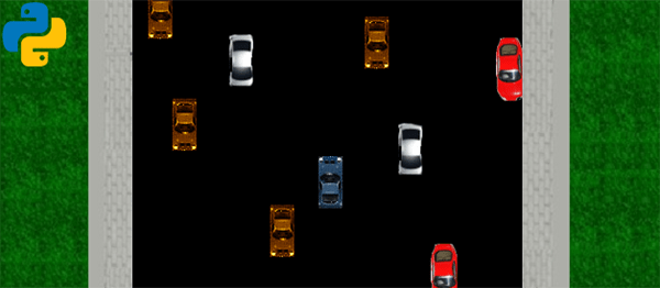 Screenshot simpletrafficracerpy - SIMPLE TRAFFIC RACER GAME IN PYTHON WITH SOURCE CODE