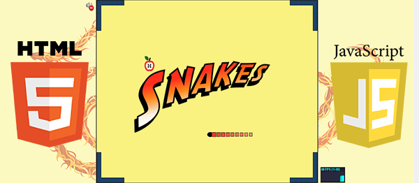 Screenshot snakes - SNAKES GAME IN HTML5, JAVASCRIPT WITH SOURCE CODE