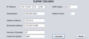 Screenshot subNetCalculatorJAVA 300x131 - Subnet Calculator In JAVA With Source Code