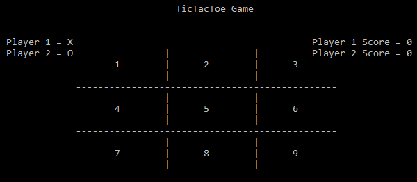 Screenshot tictacJava - CONSOLE BASED GAME IN JAVA WITH SOURCE CODE