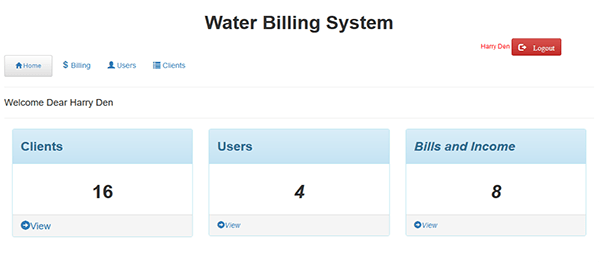 Screenshot waterBillingSystemPHP - Water Billing System In PHP With Source Code