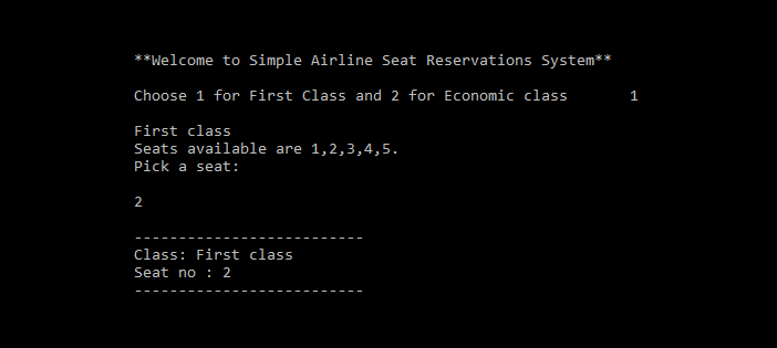 Simple Airline Seat Reservation System in C Programming - Simple Airline Seat Reservation System In C Programming With Source Code