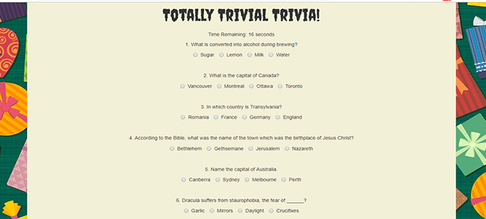Simple Quiz Trivia In HTML5 - Simple Quiz Trivia In HTML5 With Source Code