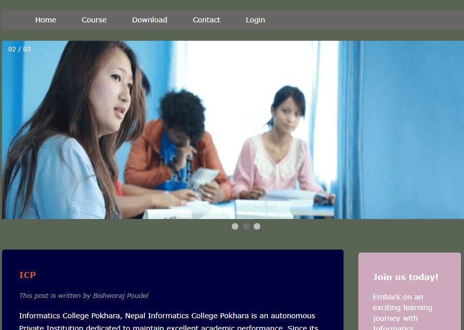 index 2 - SIMPLE COLLEGE SITE USING HTML,CSS AND JAVASCRIPT