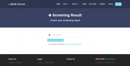 screening result 1 - PHP School Admission Processing System PHP/MYSQL Source Code