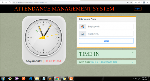 2 0 1 - Attendance Management System Using PHP/MySQLi - Free Source Code