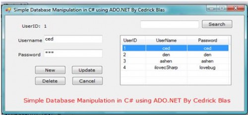 Untitled 0 ren - Simple Database Manipulation in c# using ADO.NET - Free Source Code