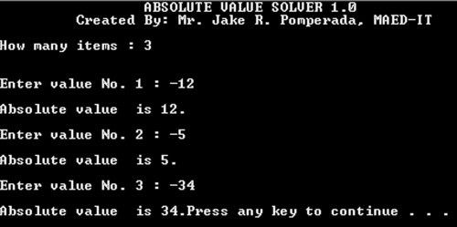 abs - Absolute Value Solver 1.0 - Free Source Code