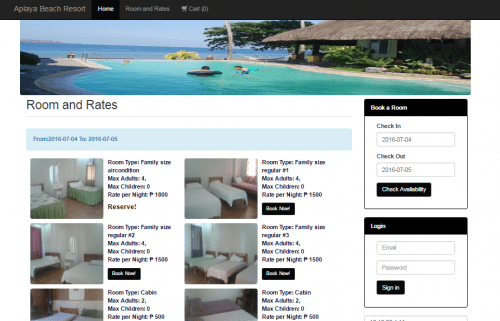 aplayaps - PHP Beach Resort Online Reservation SystemProject PHP/MySQL Source Code