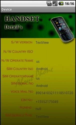 device info - Phone Info - Free Source Code