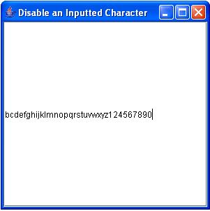 disable - Disable an Input Character in Java - Free Source Code