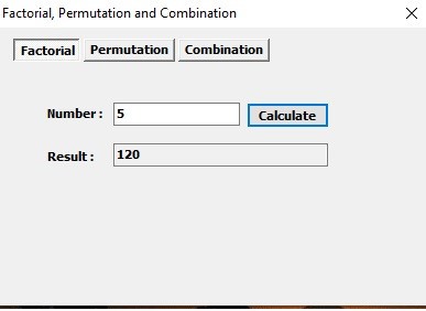 factorial - Factorial, Permutation and Combination - Free Source Code