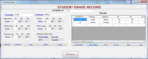 grading - Simple Grading System using C# - Free Source Code