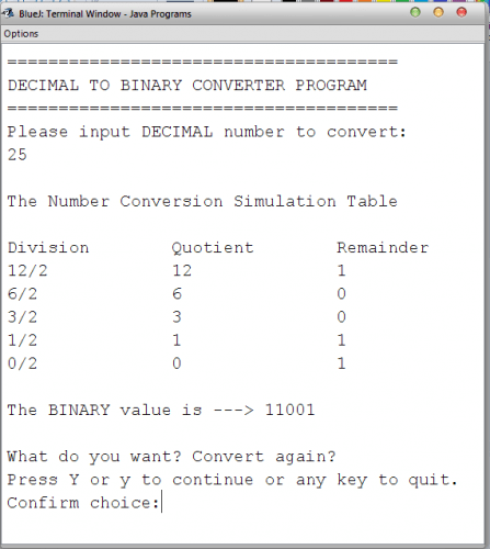image 2 - Decimal to Binary Converter in Java (Console Based) - Free Source Code