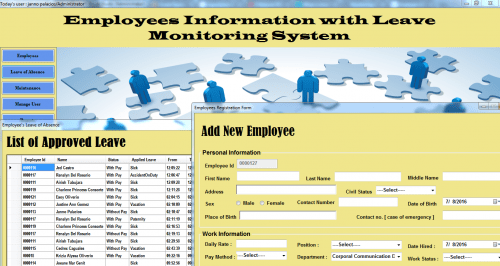 leavemonitoringsystempsme - Employees Information and Leave Monitoring System - Free Source Code