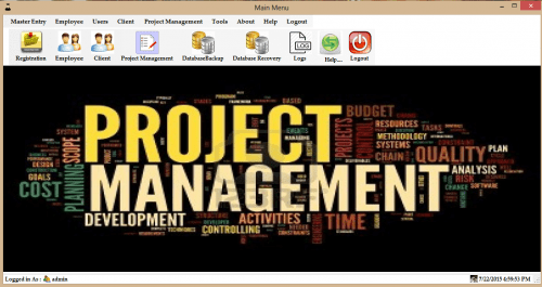 main menu 0 - Project Management System - Free Source Code