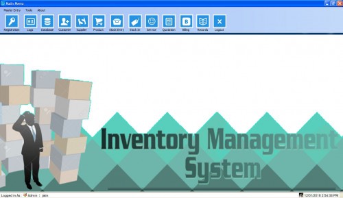 mainscreen 1 - Complete Inventory Management Software - Free Source Code